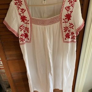 Women's White Peasant Dress Old Navy